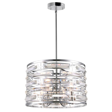 Cwi Lighting Petia 4 Light Drum Shade Chandelier With Chrome Finish 9975P15-4-601